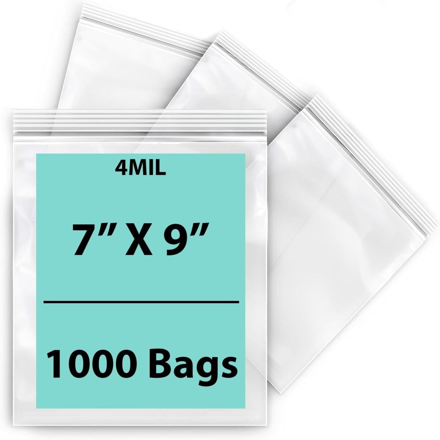 Resealable plastic bags 4 Mil Size: 7 inch (width) X 9 inch (Height) Pack of 1000 Bags
