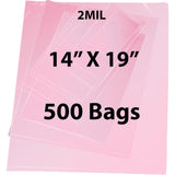 Pink Anti Static Bags 2 Mil 14" X 19" 500 Bags