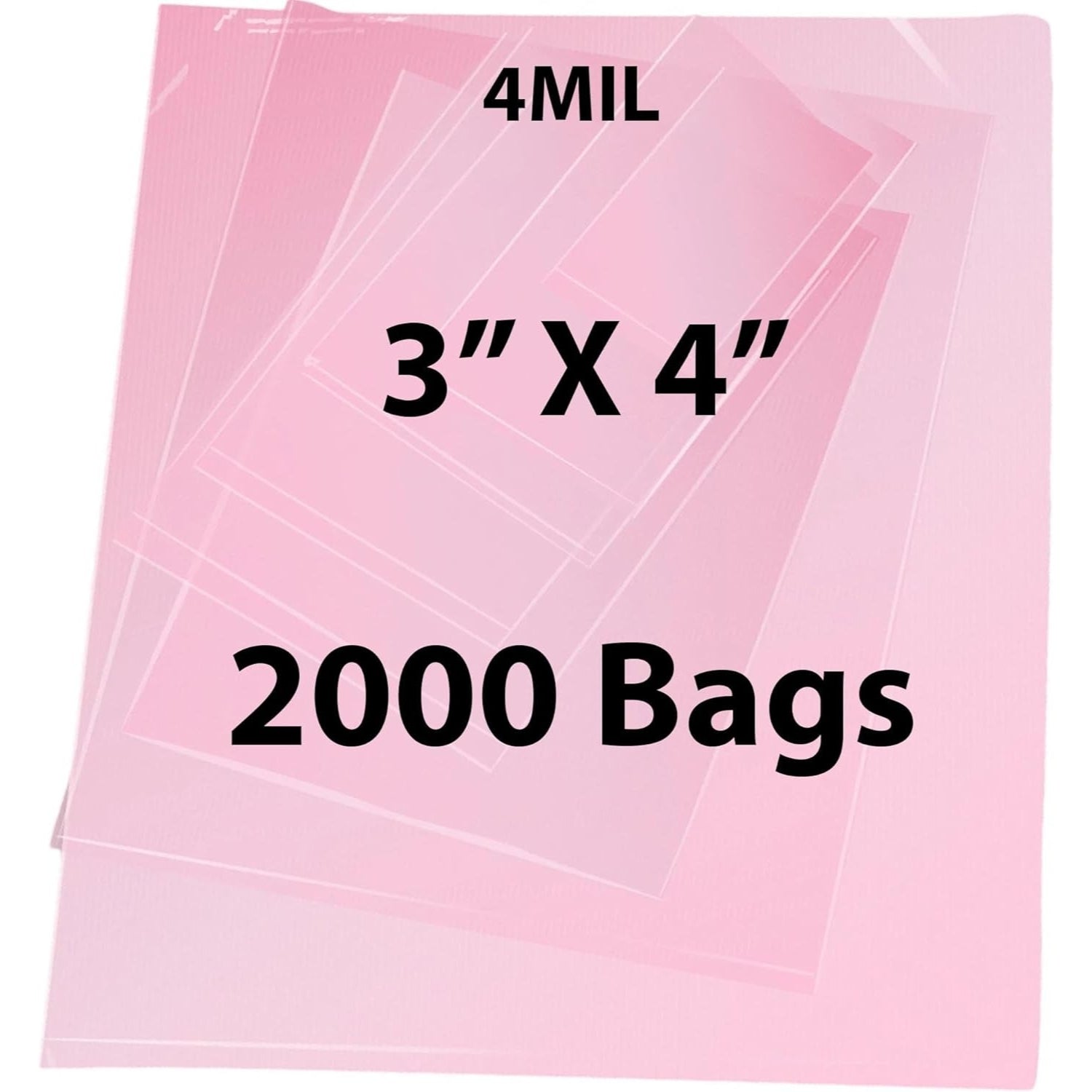 Anti Static Bags Flat 4 Mil, 3 inch (width) X 4 inch (Height) Pack of 2000 Bags