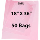 Anti Static Bags Flat 6 Mil 18 inch (width) X 36 inch (Height) Pack of 50 Bags