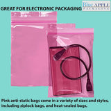 Anti-Static Zip Lock Bags 4 Mil Sizes 4 inch(width) X 8 Inch(height)