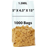 Gusseted Polypropylene Bags 1.5 Mil 5 inch X 4.5 inch X 15 inch Size 1000 bags