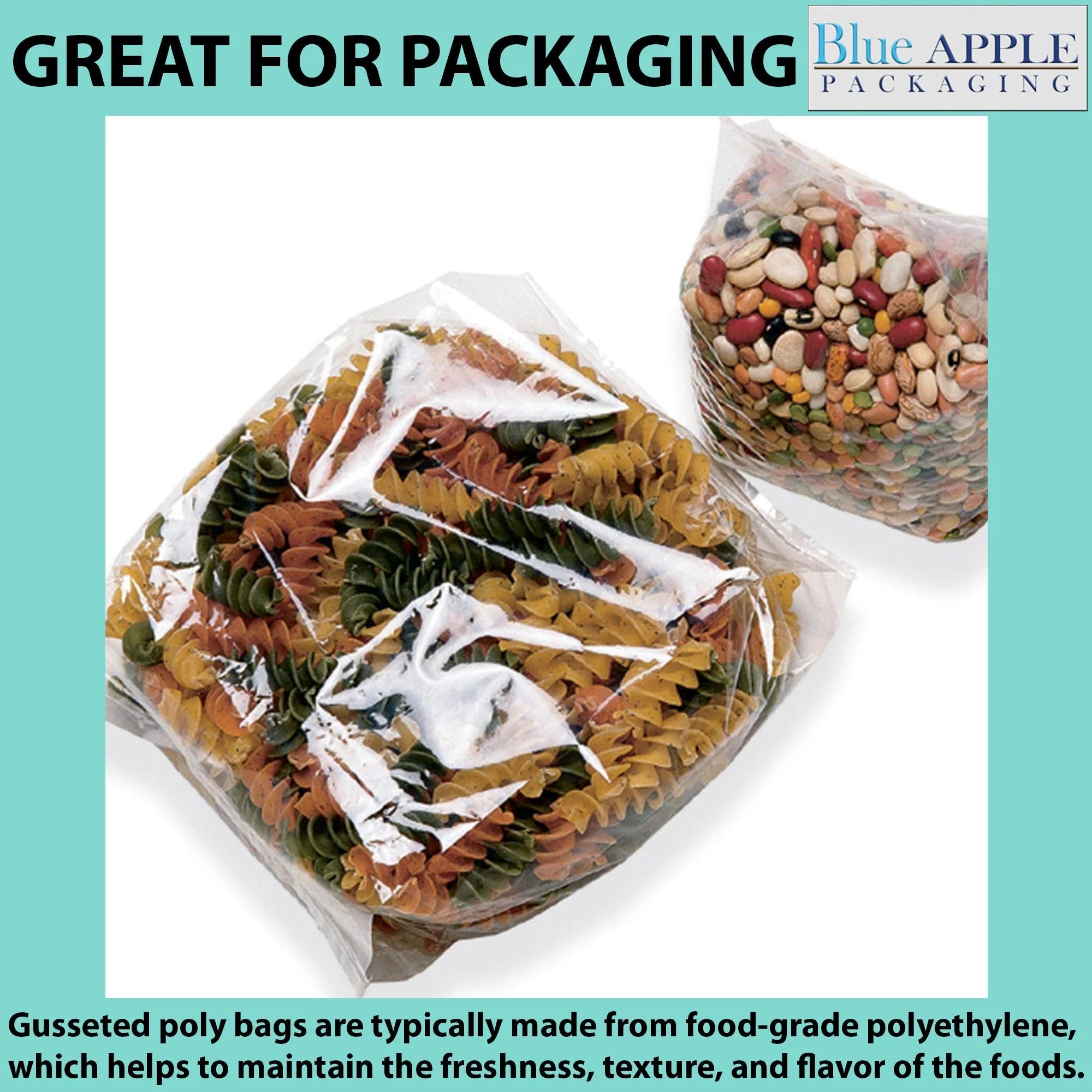 Gusseted Polypropylene Bags 1.5 Mil 5 inch X 4.5 inch X 15 inch Size